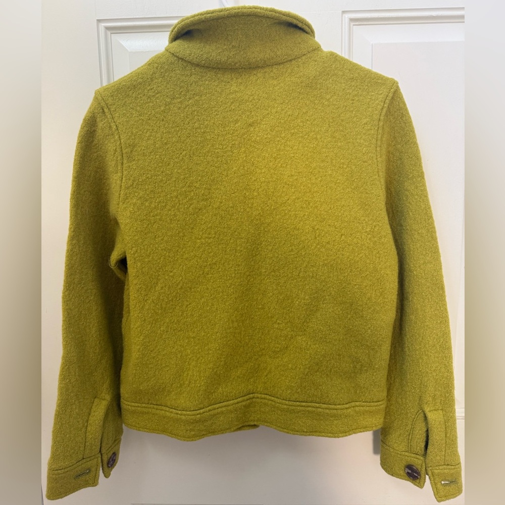 Joie Chartreuse Wool Blend Button Jacket - Picture 9 of 11